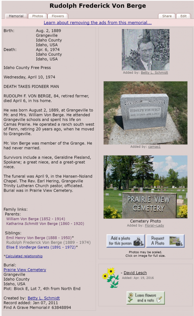 Rudolph findagrave